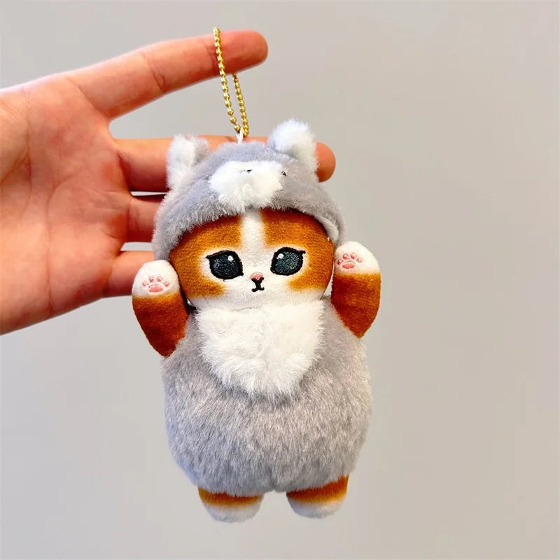 15cm Plush Cat Turn Into Tiger Wolf Cow Doll Toys Pendant Cute Plush Keychain Bag Pendant Christmas Gifts GatoGeek Wolf 