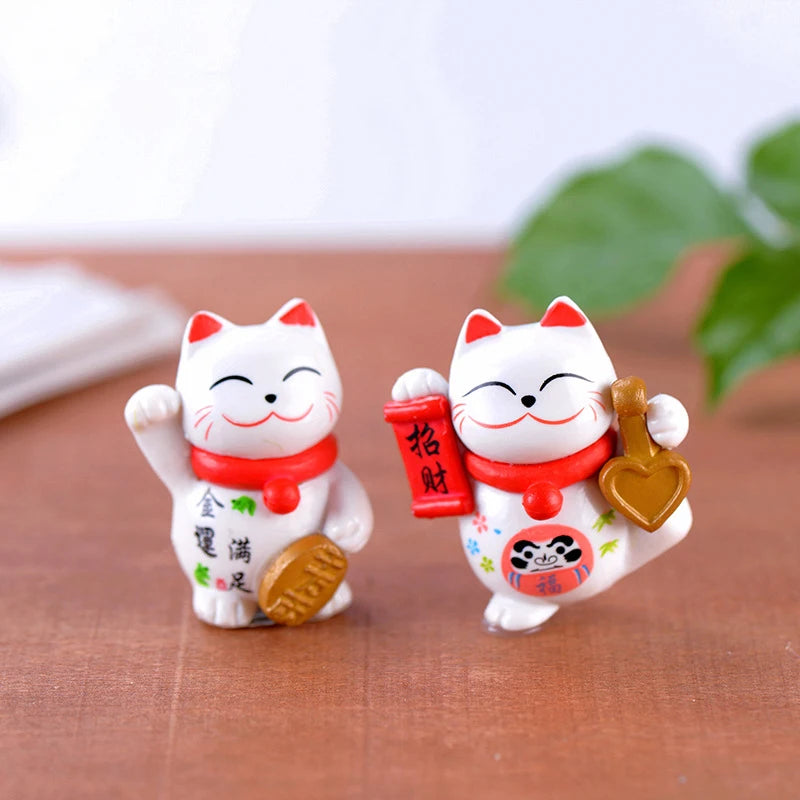 1PCS PVC Mini Lucky Cat Decoration Home Decor Kawaii Lucky Cat Maneki Neko Ornaments Creative Toy Miniature Figurines For Gift GatoGeek China 