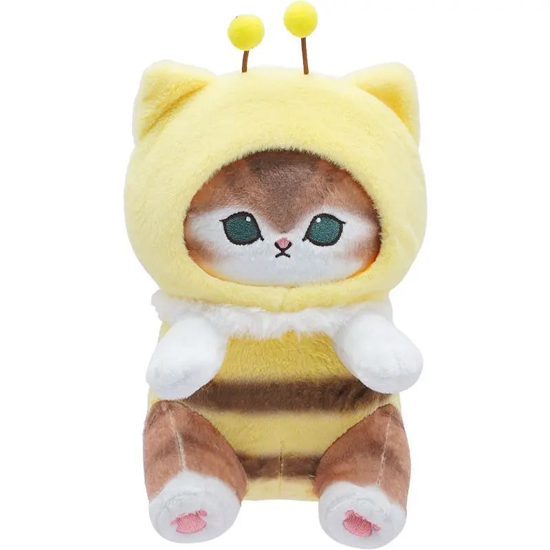 23cm Cartoon Shark Cat Turn in to Bee Plush Toys Cute Lovely Cat Animals Stuffed Dolls Homedecor Plush Pillow Girl Plush Gift GatoGeek Jin Jian Ceng 23cm 
