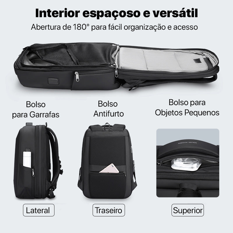 Mochila Expansível 20~26L Para Notebook 15.6 Cadeado TSA Modelo Diamond 2.0 Mark Ryden