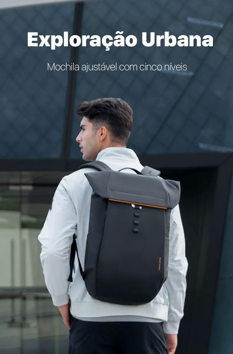 Mochila Expansível Executiva Para Notebook 17" Viagem Modelo Orange Crush Mark Ryden