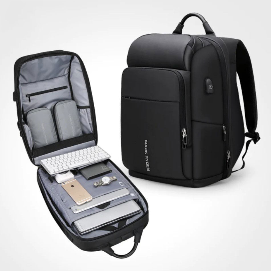 Mochila de Viagem Notebook 15"(23L) e 17" (30L) USB Antifurto Modelo Modern Business Mark Ryden + Brinde