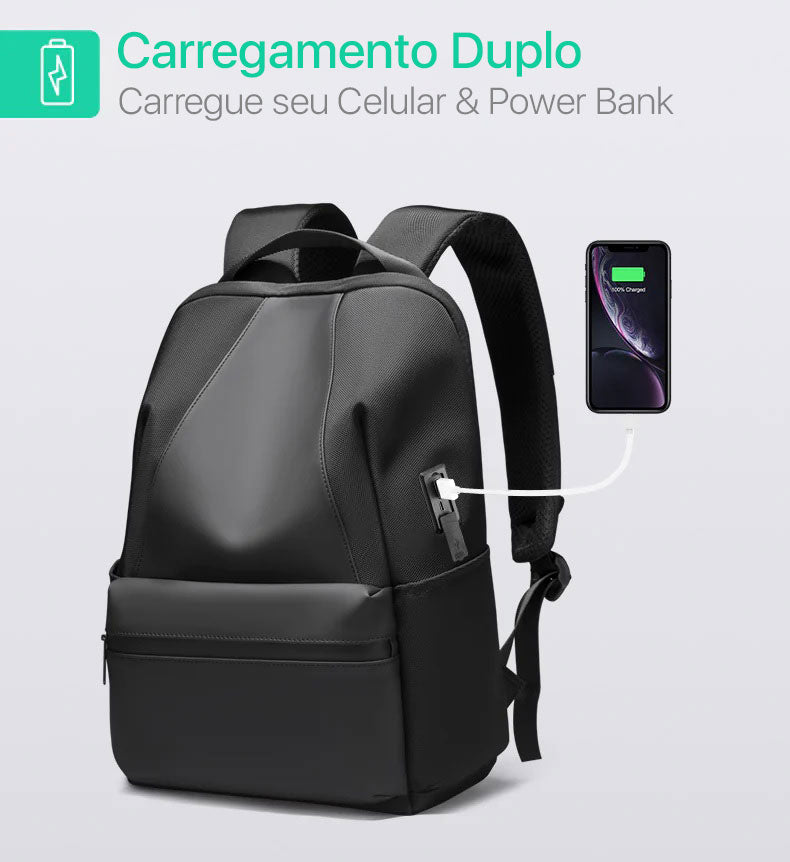 Mochila Casual Notebook 15.6' Carregamento USB Duplo Modelo Urban Explorer Pro Mark Ryden