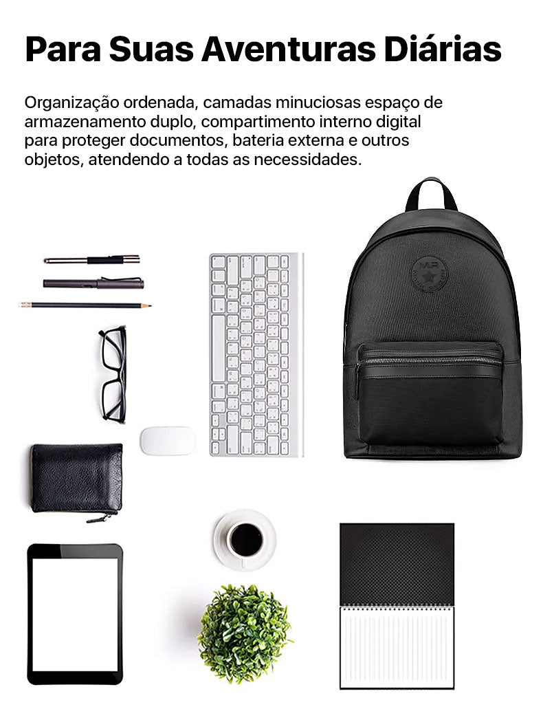 Mochila Casual Estudante Notebook 15.6 Modelo City Adventurer Mark Ryden