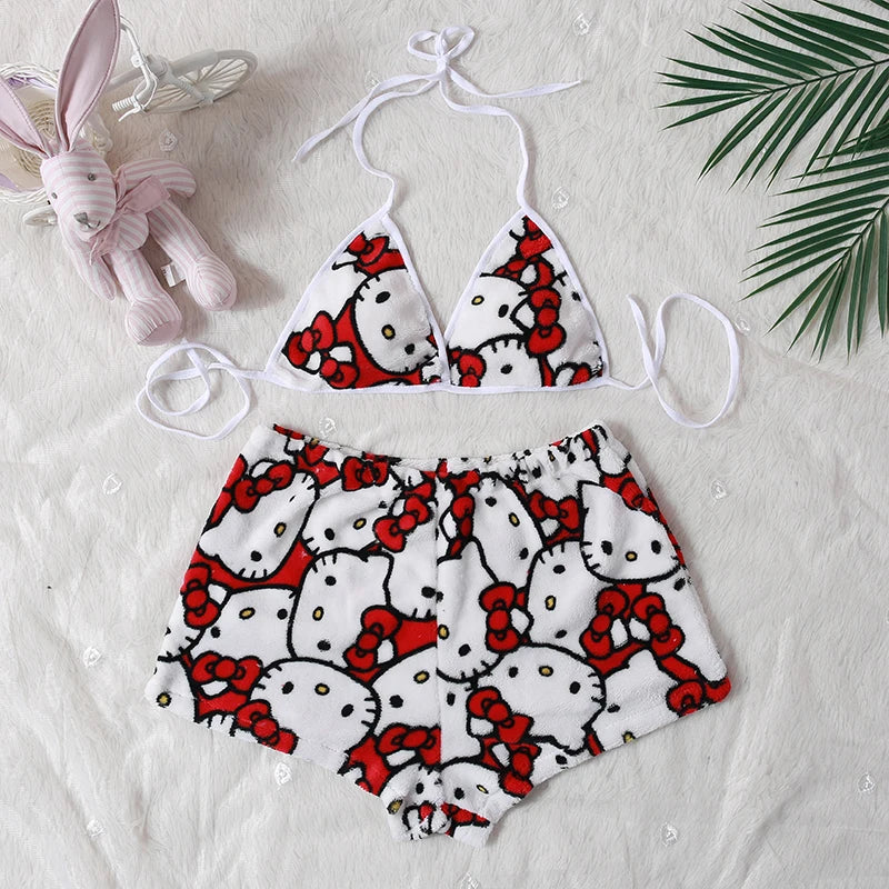 Conjunto Sutiã e Shorts Soft Kitty