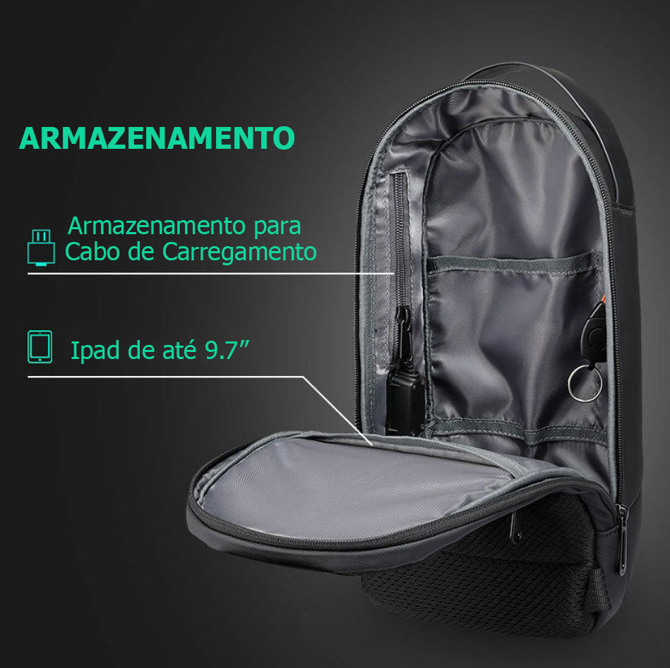 Bolsa de Ombro Shoulder Bag com Porta USB Antifurto Modelo Minimalist Mark Ryden