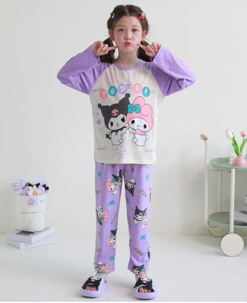 Pijama Infantil Kawaii Sanrio - Cinnamoroll, Kuromi & My Melody