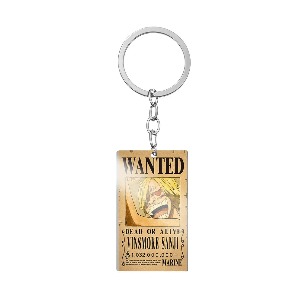 Chaveiro Cartaz Wanted, One Piece