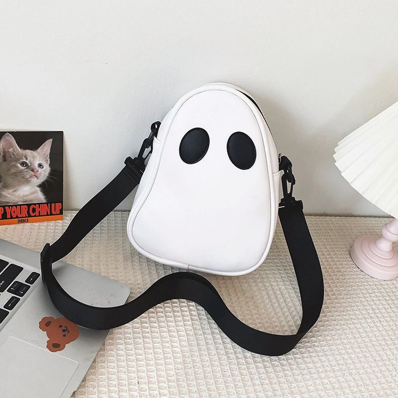 Bolsa Transversal Fantasma Fofo de Halloween Bolsas e Mochilas GatoGeek Branco 