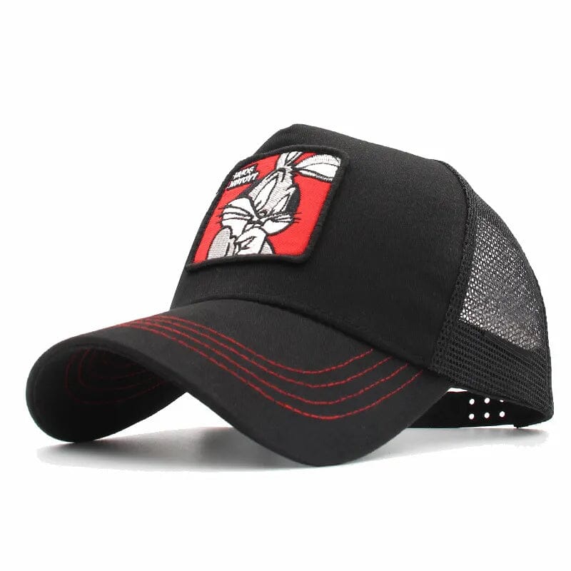 Boné Trucker Cartoon Boné GatoGeek Preto com Vermelho 