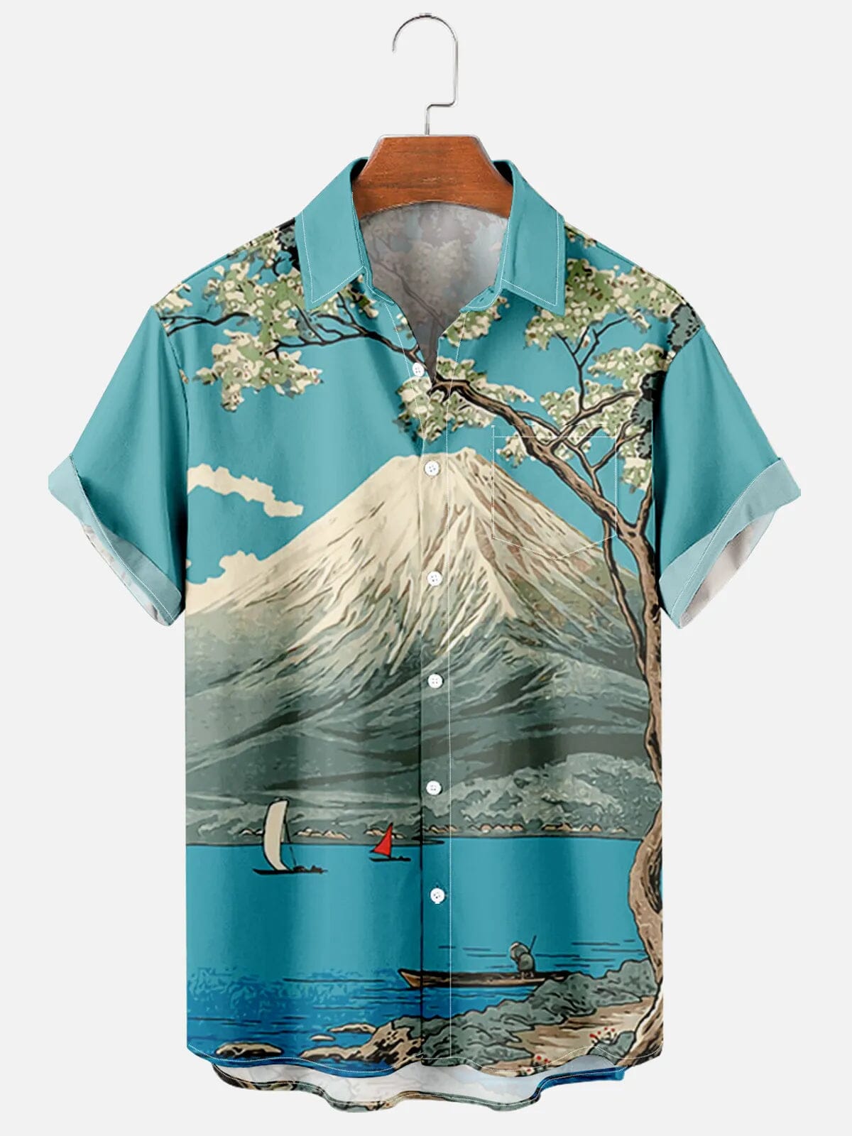 Camisa Casual com Estampas Japonesas Camisa GatoGeek 