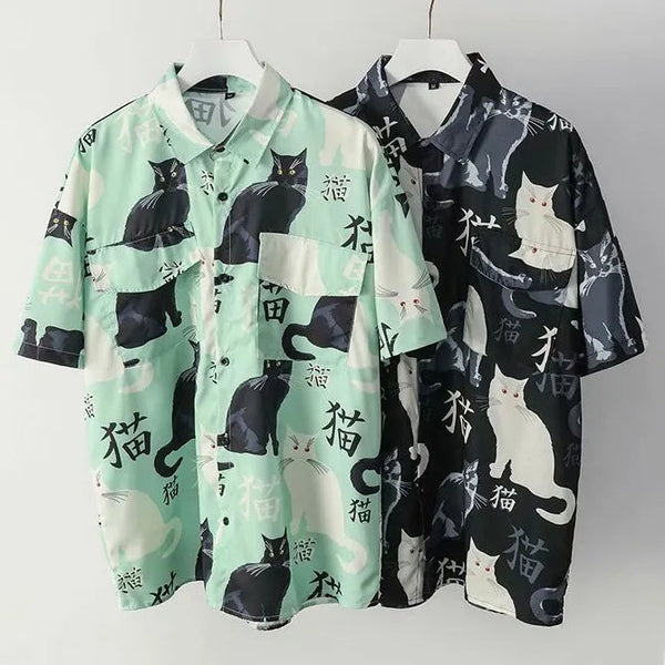 Camisa de Gatos Hawaii Camisa GatoGeek 