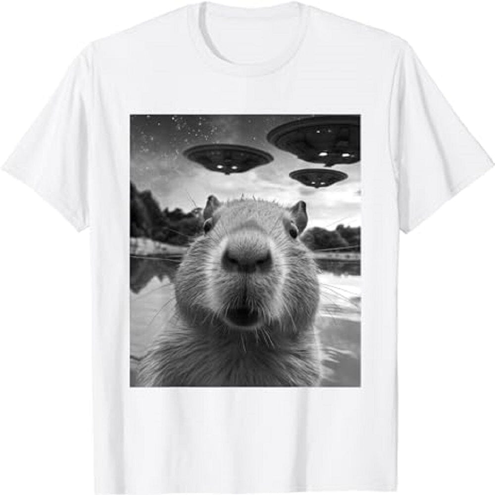 Camiseta Capivara UFOs Kawaii Side Branco PP (S) 