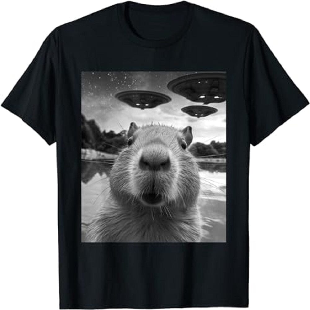 Camiseta Capivara UFOs Kawaii Side Preto PP (S) 