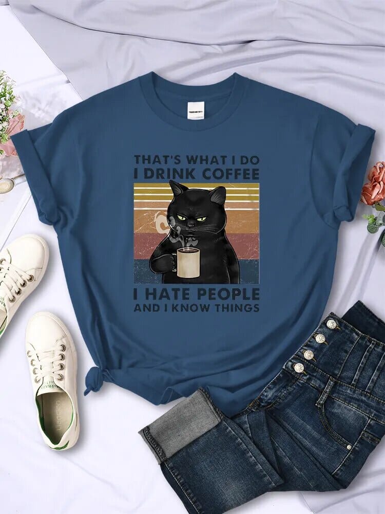 Camiseta Coffe & Cat Camiseta GatoGeek Azul PP (S) 
