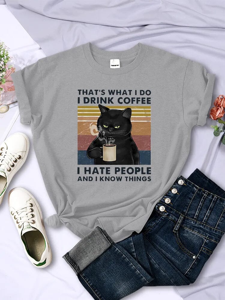 Camiseta Coffe & Cat Camiseta GatoGeek Cinza PP (S) 
