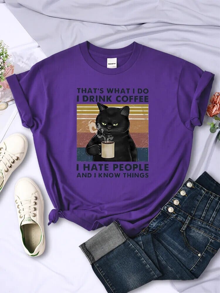 Camiseta Coffe & Cat Camiseta GatoGeek Roxa PP (S) 