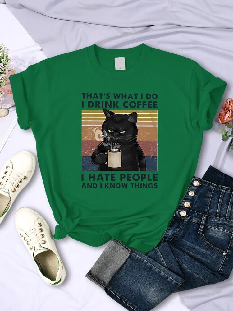 Camiseta Coffe & Cat Camiseta GatoGeek Verde PP (S) 