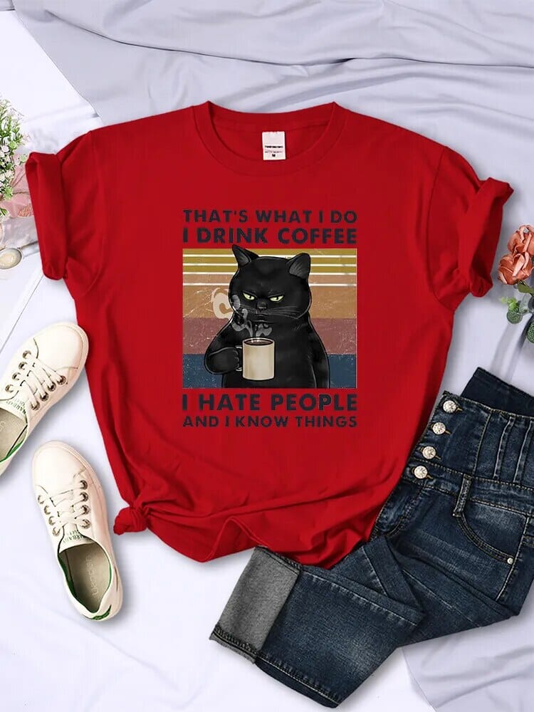 Camiseta Coffe & Cat Camiseta GatoGeek Vermelha PP (S) 