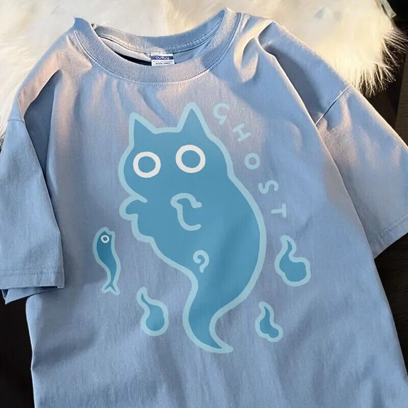 Camiseta Gato Fantasminha Camiseta GatoGeek Azul PP (S) 