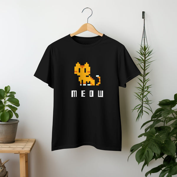 Camiseta Gato Pixel Art Meow GatoGeek Preto P (M) 