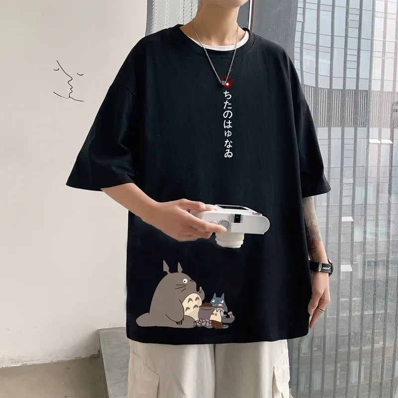 Camiseta Totoro Ghibli Camiseta GatoGeek Preto EXG (4XL) 