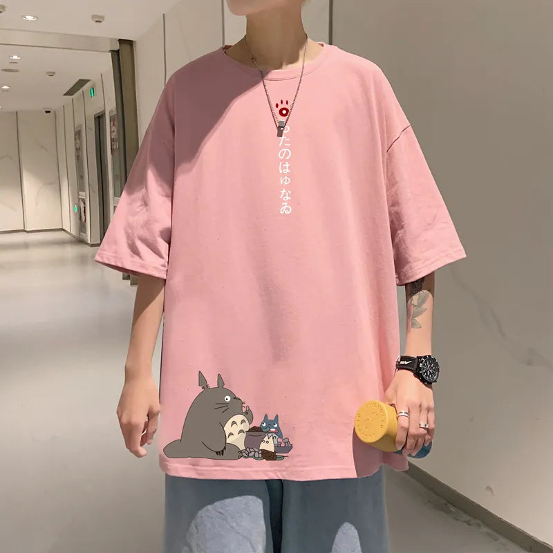 Camiseta Totoro Ghibli Camiseta GatoGeek Rosa EXG (4XL) 