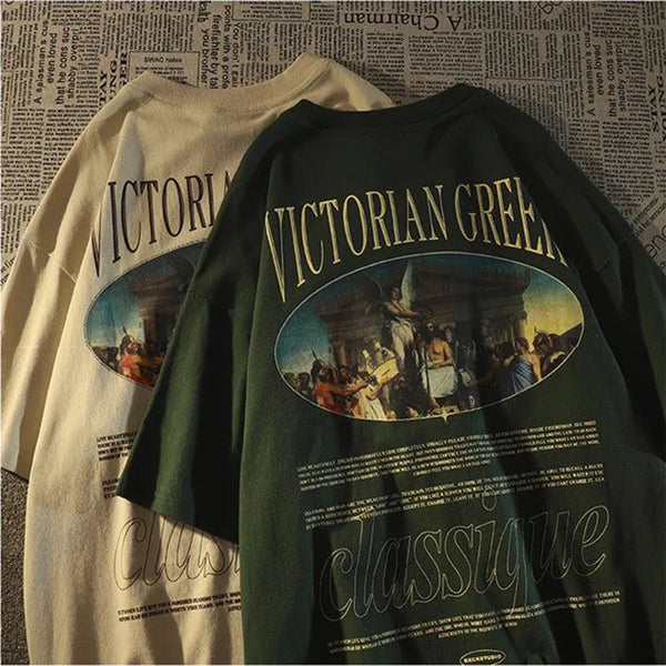 Camiseta Victorian Greek Casual Camiseta GatoGeek 