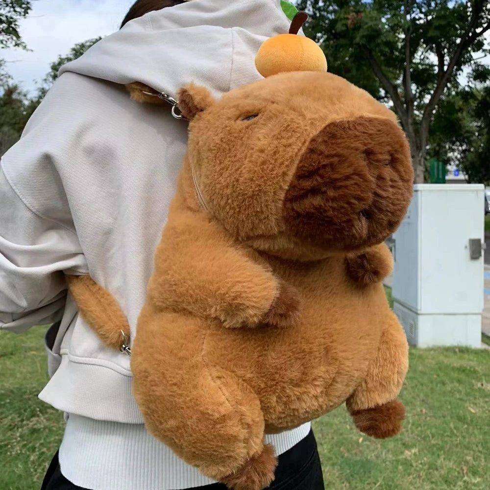 Capybara Plush Backpack Kawaii Fashion Plushie Doll Fur Bag Children's Bag Shoulder Bag Mini Knapsack Bags Gifts For Girlfriend GatoGeek 