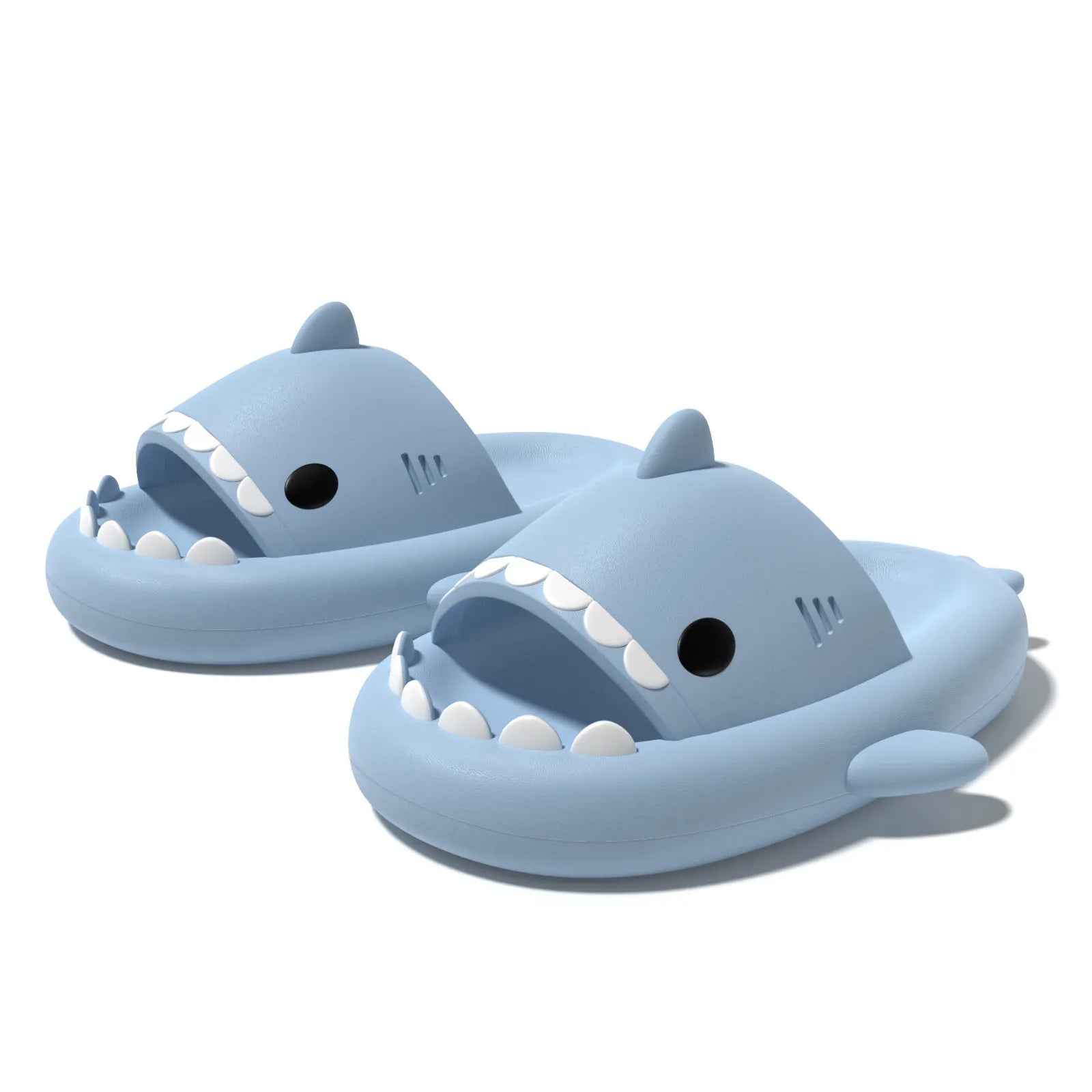Chinelo Tubarão Fofinho Kawaii Chinelos GatoGeek Azul Claro 36-37 