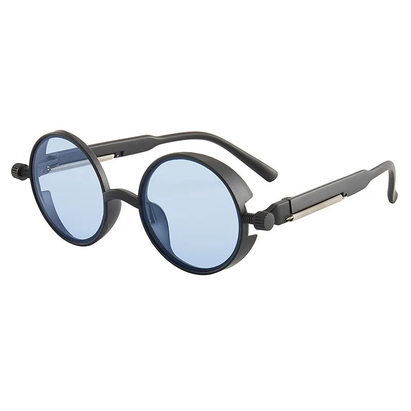 Classic Gothic Steampunk Sunglasses Luxury Brand Designer High Quality Men and Women Retro Round Pc Frame Sunglasses GatoGeek 2 
