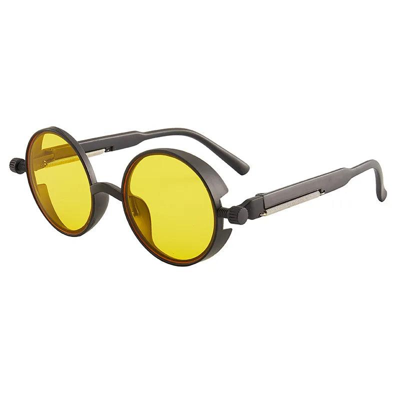 Classic Gothic Steampunk Sunglasses Luxury Brand Designer High Quality Men and Women Retro Round Pc Frame Sunglasses GatoGeek 8 