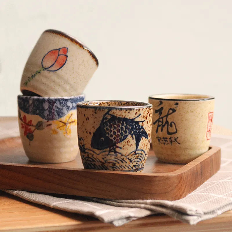 Copo de Cerâmica Estilo Japonês Copo GatoGeek 