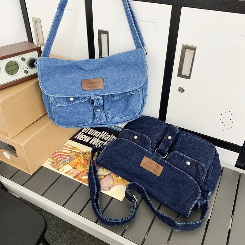 Denim Hobo Crossbody Bags For Women 2023 New Trends Purses And Handbags Multi Pockets Shoulder Messenger Bag Big Capacity Totes GatoGeek 