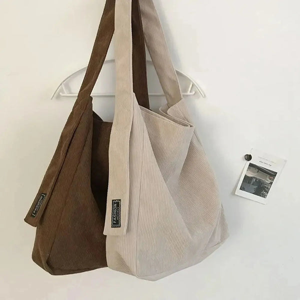 Fashion Women Corduroy Shoulder Bags Soft Handbags Tote Bags Girls Students Large Capacity Bags GatoGeek 