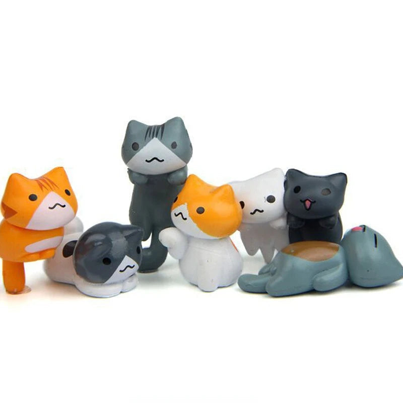 Kawaii Cat Niconico Neko Atsume Kitty Model Miniature Resin Action Figures Kitten Figurine Mini Home Garden Decoration Kids Toys GatoGeek 