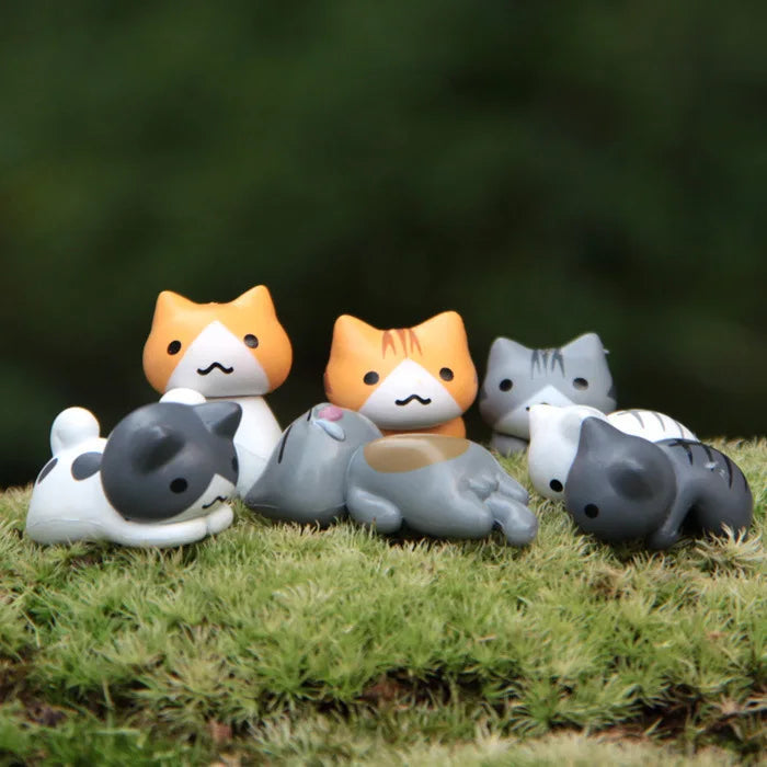 Kawaii Cat Niconico Neko Atsume Kitty Model Miniature Resin Action Figures Kitten Figurine Mini Home Garden Decoration Kids Toys GatoGeek 