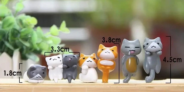 Kawaii Cat Niconico Neko Atsume Kitty Model Miniature Resin Action Figures Kitten Figurine Mini Home Garden Decoration Kids Toys GatoGeek 