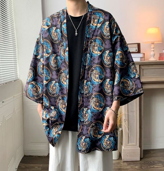 Kimono com Estampa Oriental Kimono GatoGeek 