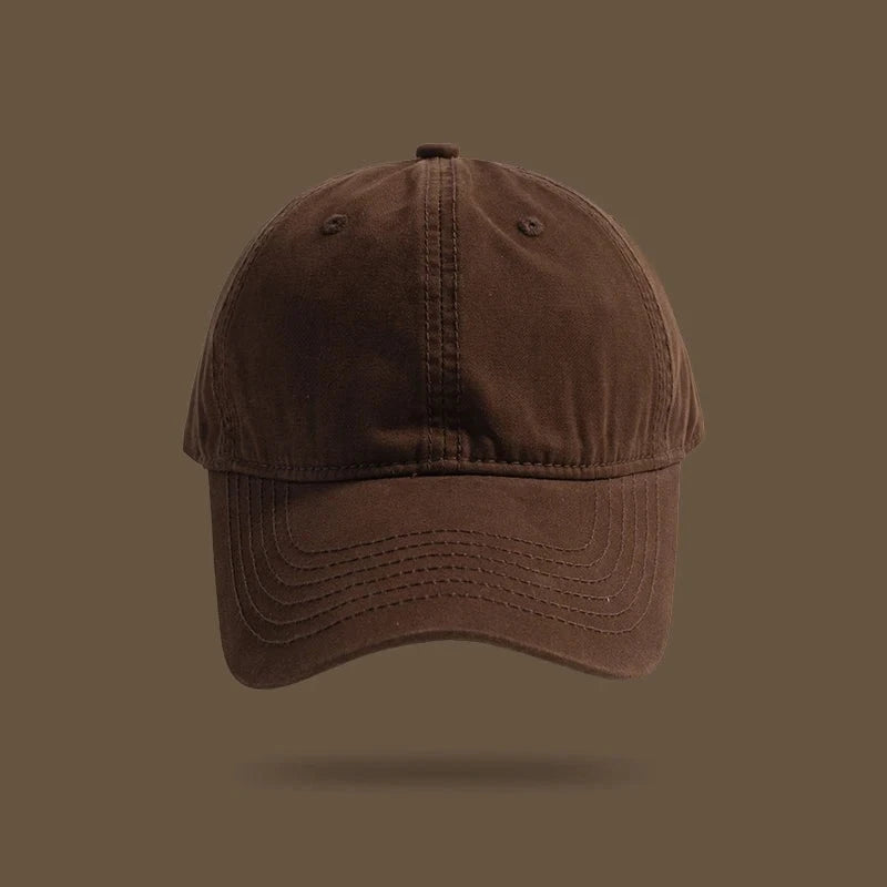 Men's and Women's Four Solid Color Peaked Cap Korean Style Simple and Casual All-Matching Baseball Cap Soft Top Curved Brim Hat GatoGeek Dark Brown Adjustable 