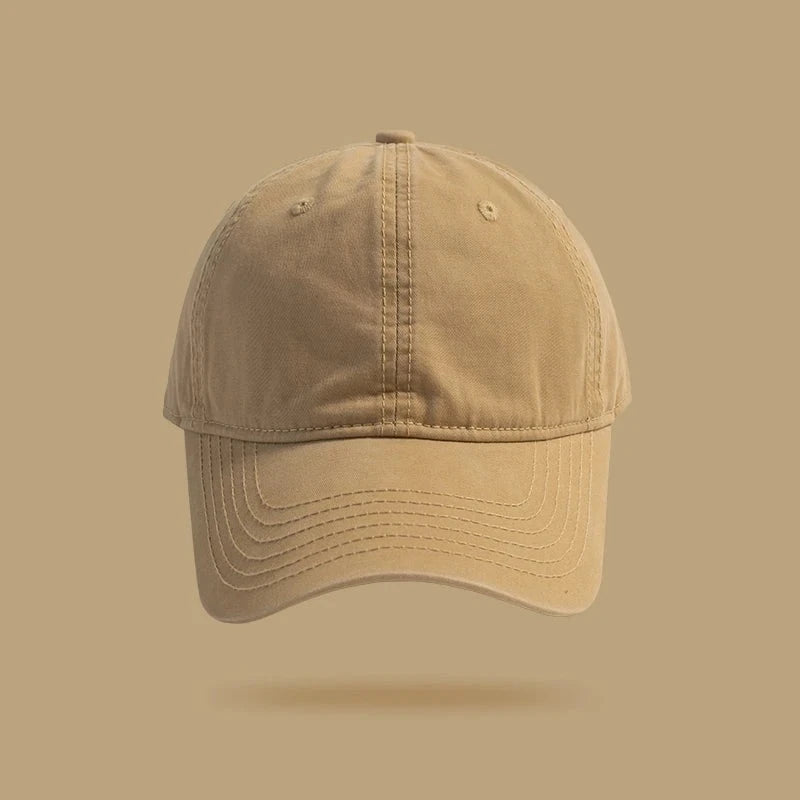 Men's and Women's Four Solid Color Peaked Cap Korean Style Simple and Casual All-Matching Baseball Cap Soft Top Curved Brim Hat GatoGeek Light khaki Adjustable 