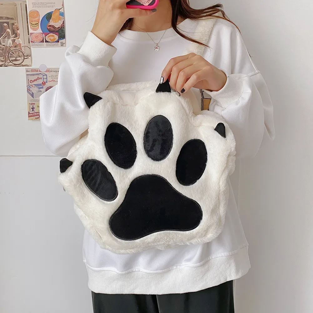 Mochila Fofa de Garra Felpuda Kawaii Bolsas e Mochilas GatoGeek 