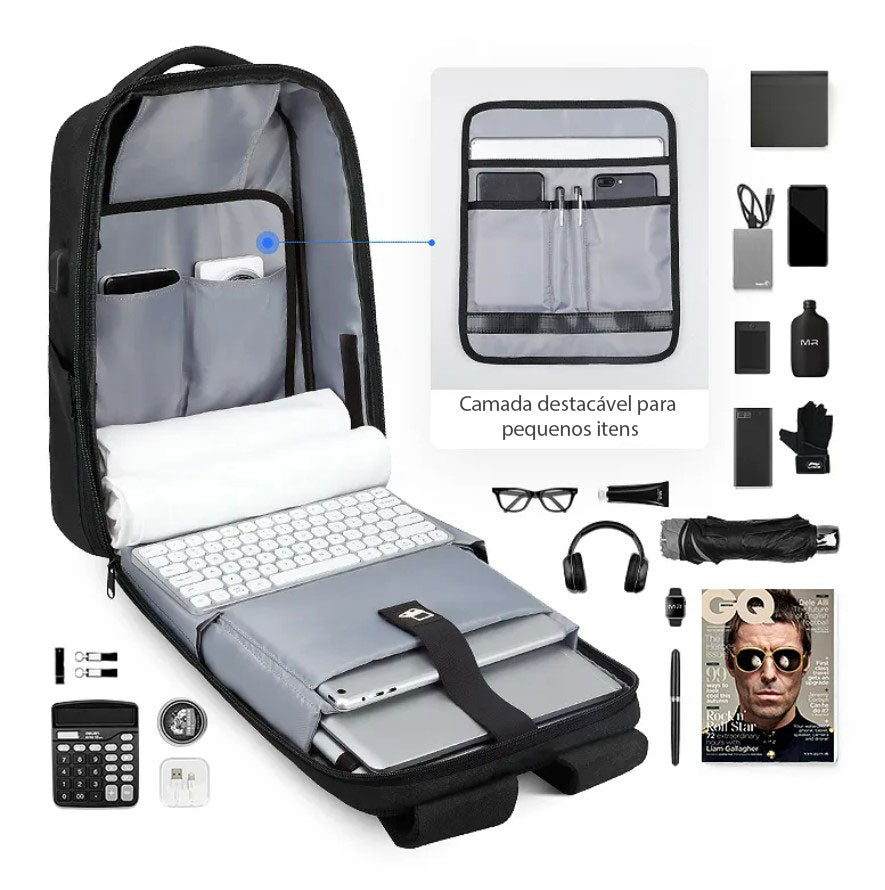 Mochila Executiva Notebook 15.6" Cadeado TSA Modelo Diamond 1.0 Mark Ryden