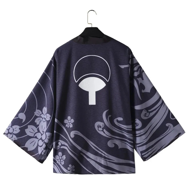 New Anime Hokage Konoha Kakashi Sasuke Cosplay Costumes Kimono Uchiha Symbol Cloak Haori Adult Kids Jacket Cardigan Top GatoGeek 