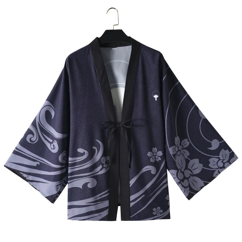 New Anime Hokage Konoha Kakashi Sasuke Cosplay Costumes Kimono Uchiha Symbol Cloak Haori Adult Kids Jacket Cardigan Top GatoGeek 