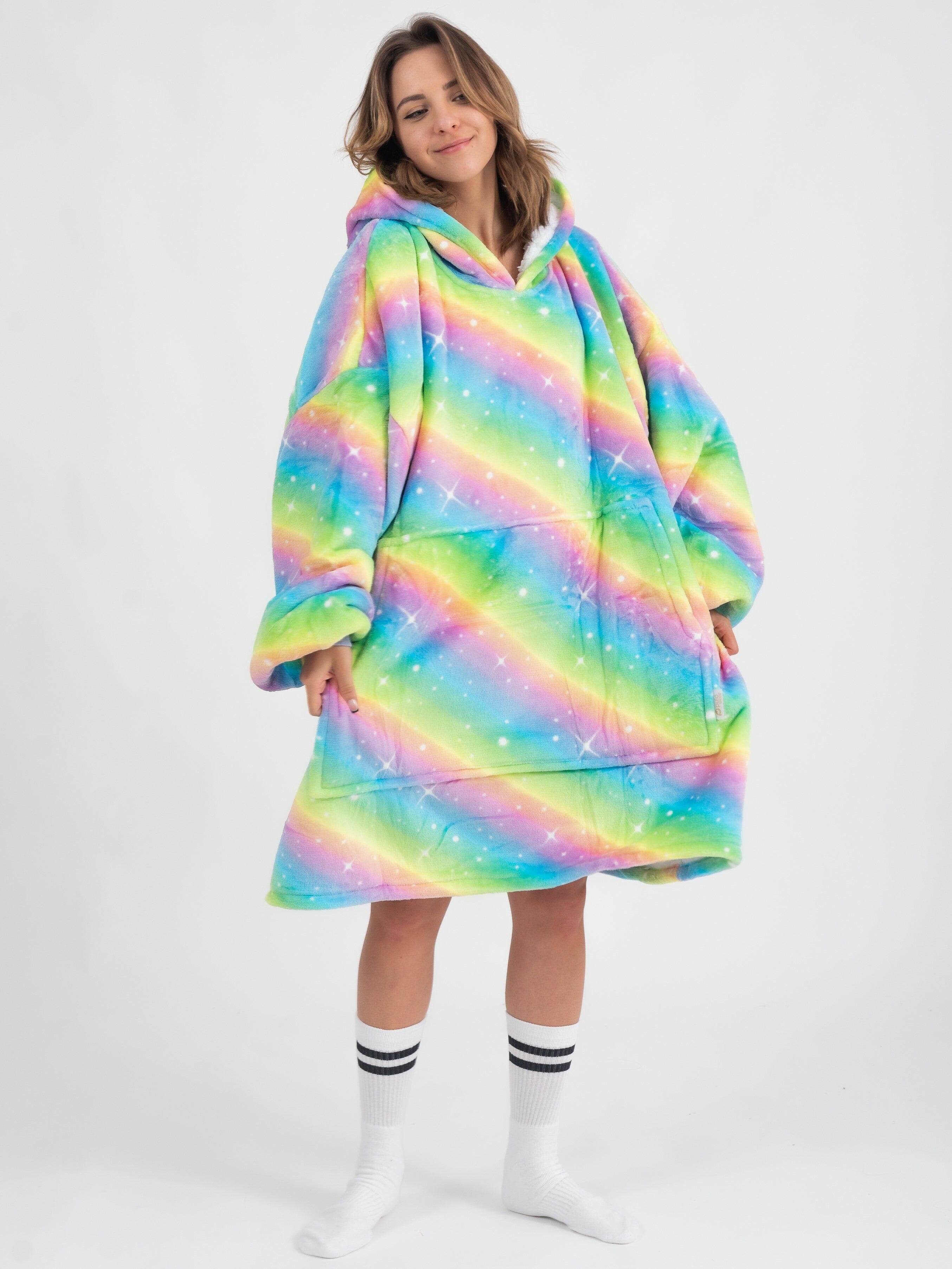 Pijama Cobertor Kawaii Arco-Iris GatoGeek 