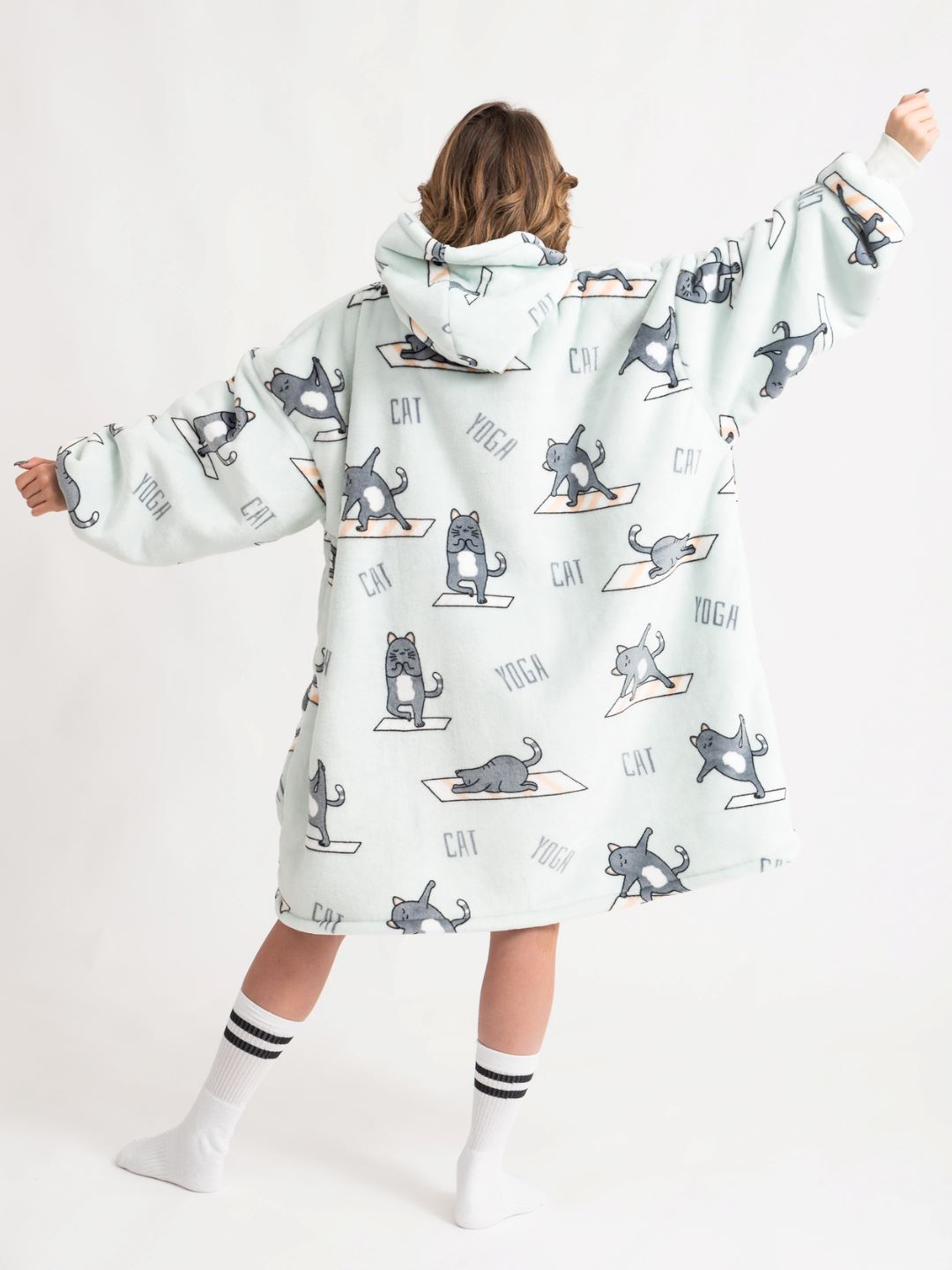 Pijama Cobertor Kawaii Yoga Cat GatoGeek 