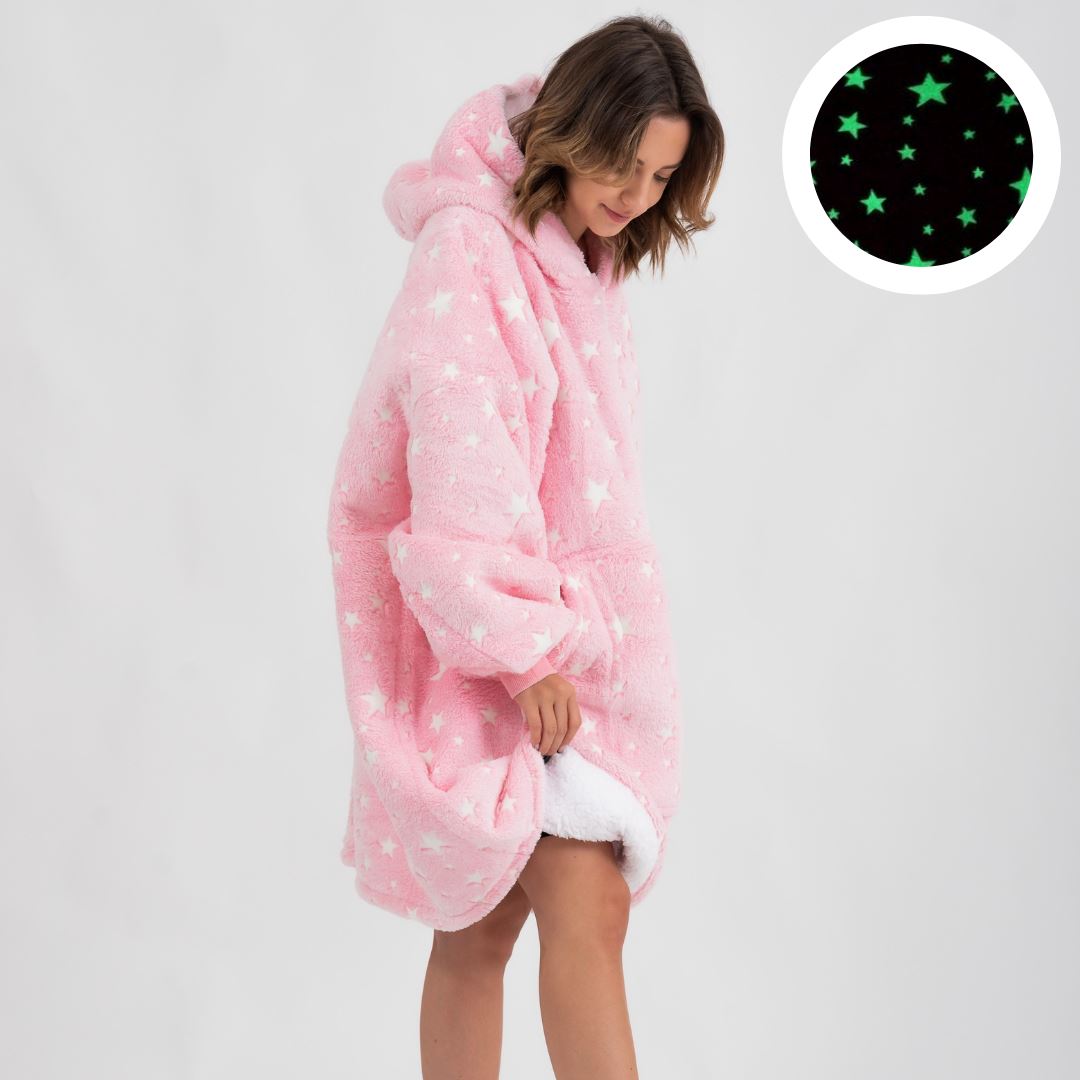 Pijama Cobertor Pink Star Fluorescente GatoGeek 