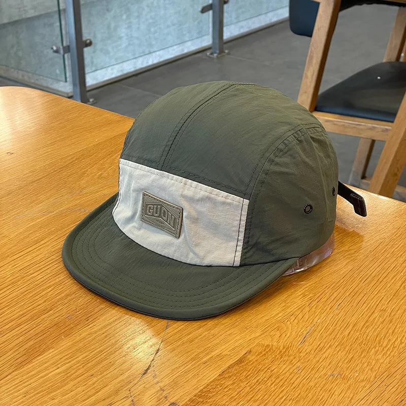 Quick-Drying Breathable Short Brim Baseball Cap Male and Female Overalls Soft Top Hip Hop Soft Brim Peaked Cap Female Fashion GatoGeek army green Adjustable 