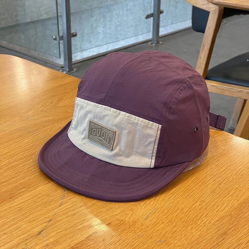 Quick-Drying Breathable Short Brim Baseball Cap Male and Female Overalls Soft Top Hip Hop Soft Brim Peaked Cap Female Fashion GatoGeek Purple Adjustable 